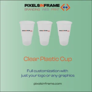Clear Plastic Cup Branding in Midrand | Vinyl or UV Sticker | 350ml & 500ml
