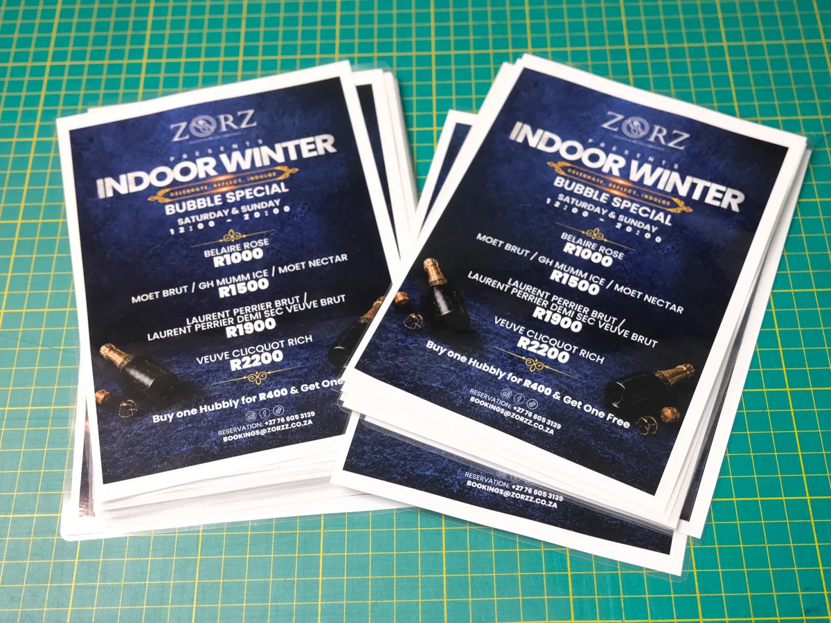 A5 event flyers printed in full colour in Midrand