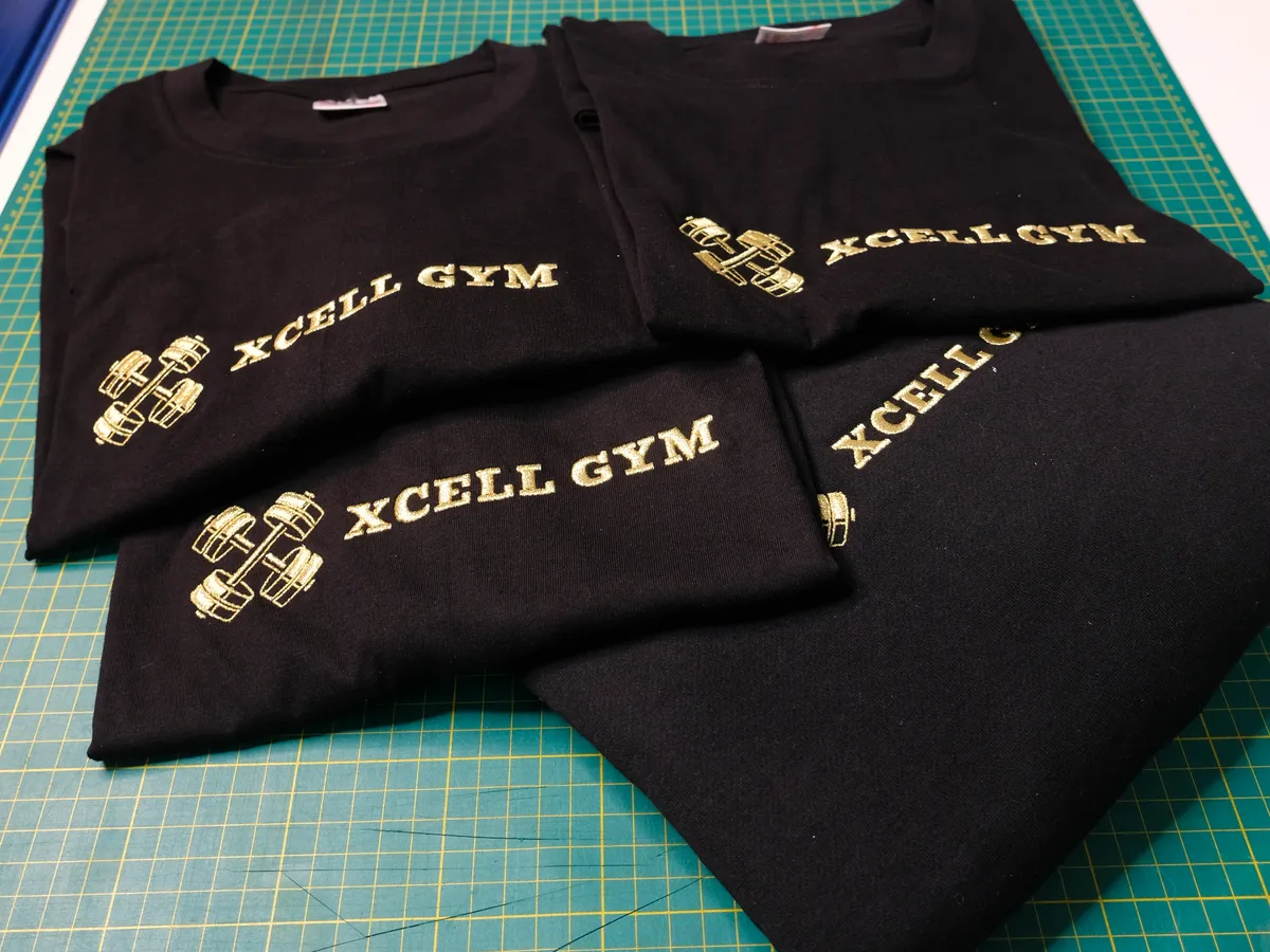 Branded black gym T-shirts printed in Midrand