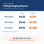 Hanging Banner Printing in Midrand prices
