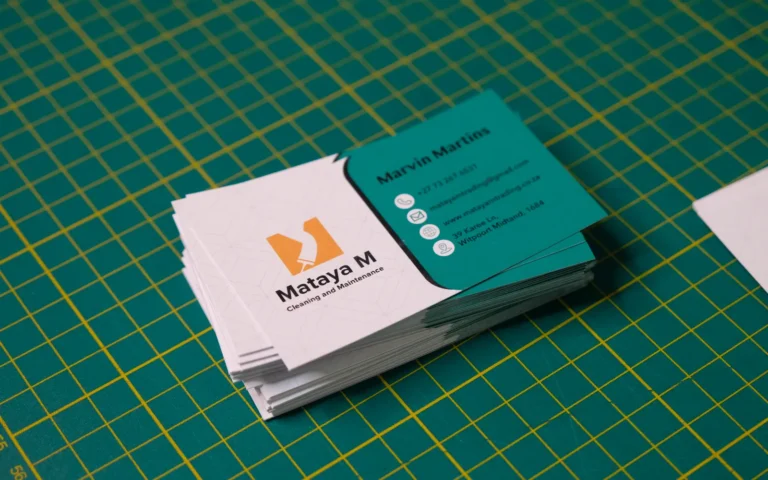 Printed Mataya M Trading business cards