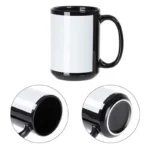 Black 15oz patch mug with white full colour print panel