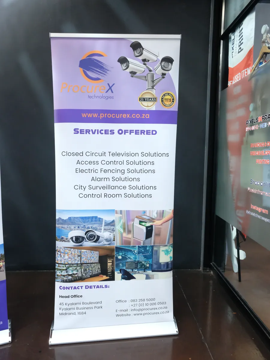 Pull up banner printed in Midrand for a security company